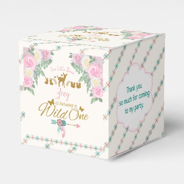 A Wild One - First Birthday Favor Box (Front Side)
