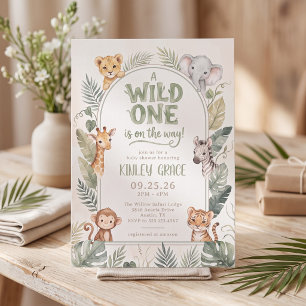 A Wild One Is on the Way Baby Shower Invitation