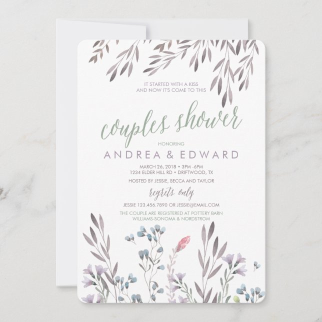 A Wildflower Wedding Couples Shower Invitation (Front)