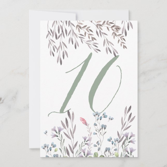 A Wildflower Wedding Table No. 10 Double Sided Invitation (Front)