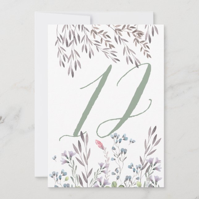 A Wildflower Wedding Table No. 12 Double Sided Invitation (Front)