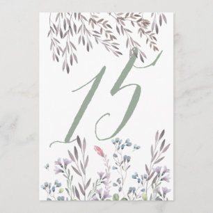 A Wildflower Wedding Table No. 15 Double Sided Invitation