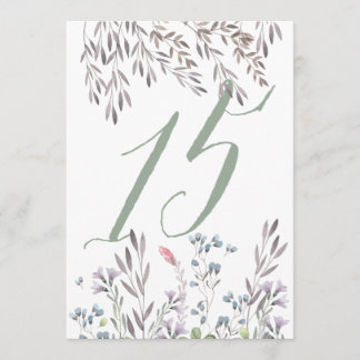 A Wildflower Wedding Table No. 15 Double Sided Invitation
