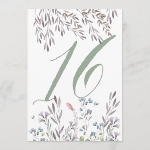 A Wildflower Wedding Table No. 16 Double Sided Invitation