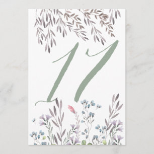 A Wildflower Wedding Table No. 17 Double Sided Invitation