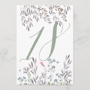 A Wildflower Wedding Table No. 18 Double Sided Invitation