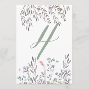 A Wildflower Wedding Table No. 4 Double Sided Card