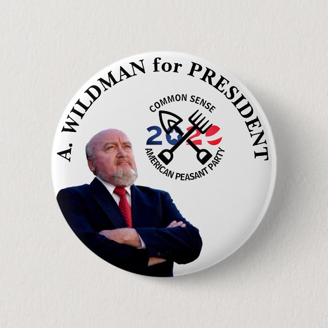 A. Wildman for President 2020 2 Inch Round Button (Front)