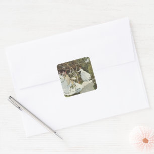 A Windmill at Zaandam Claude Monet Square Sticker