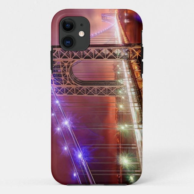 A windy and rainy evening view from Fort Lee Case-Mate iPhone Case (Back)