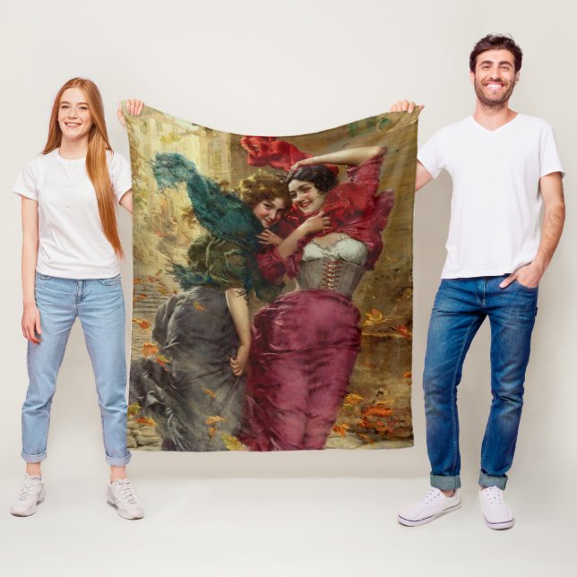 A Windy Day by  Gaetano Bellei Fleece Blanket (In Situ)