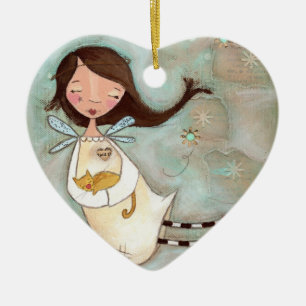 A Wing and A Purr Ceramic Ornament