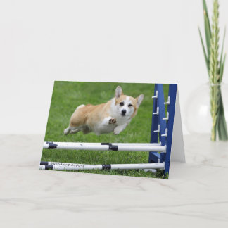 A WINK AND A WAVE AGILITY CORGI CARD