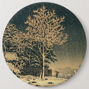 A Winter Day on Sumida River in Japan 6 Inch Round Button