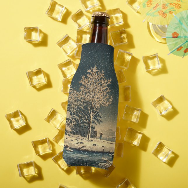 A Winter Day on Sumida River in Japan Bottle Cooler (In Situ Summer)