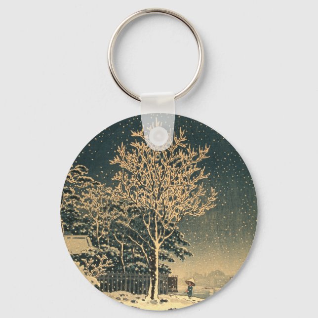 A Winter Day on Sumida River in Japan Keychain (Front)