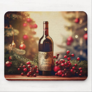 A Winter Holiday Gift of Wine Mouse Pad