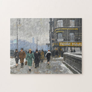 A Winter Street   Paul Fischer Jigsaw Puzzle