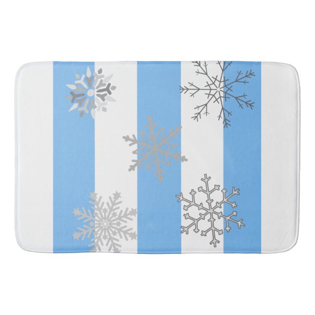 A Winter Wonderland Decor on a Bath Mat (Front)