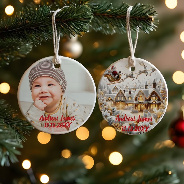 A Winter Wonderland: Your Baby's First Christmas Ceramic Ornament (Creator Uploaded)