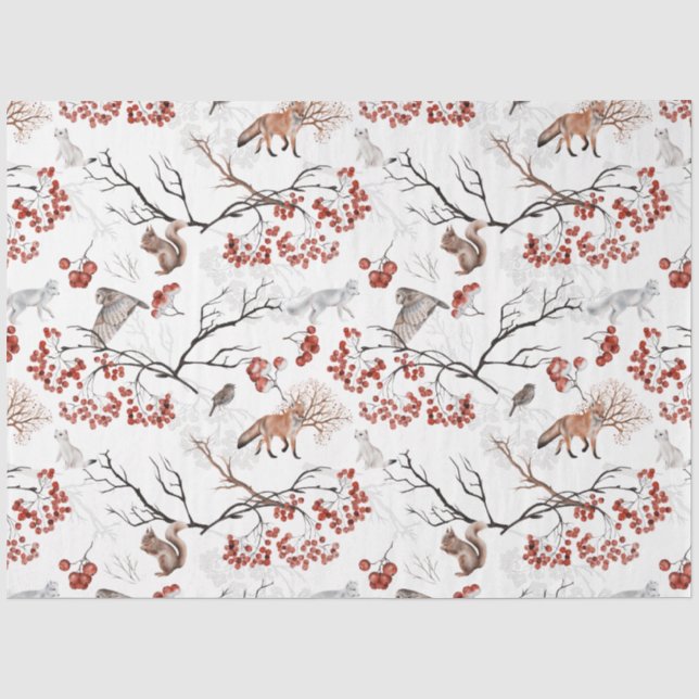 A Winter Woodland Series Design 12 Tissue Paper (Front)