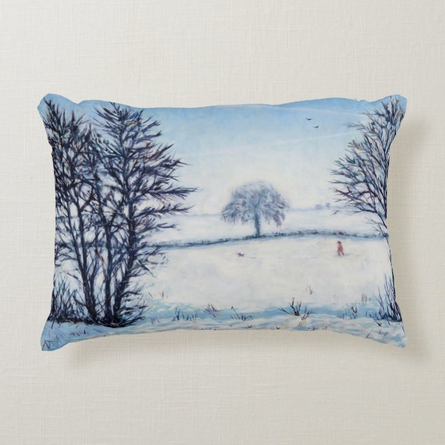 A Winters Walk Decorative Pillow (Front)