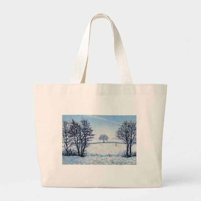 A Winters Walk Large Tote Bag (Front)