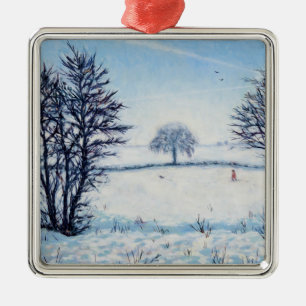 A Winters Walk Metal Ornament
