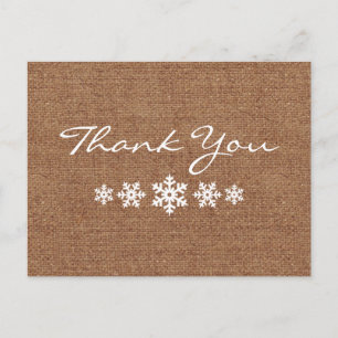 A Wintery Snowflake Thank You Postcard