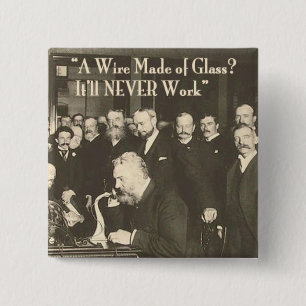 A Wire Made of Glass Humourous Tech 2 Inch Square Button