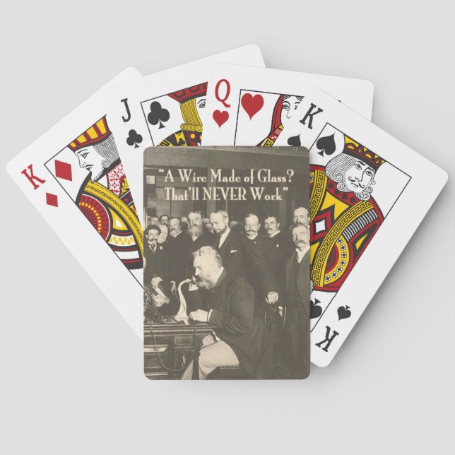 A Wire Made of Glass Humourous Tech Playing Cards (Back)