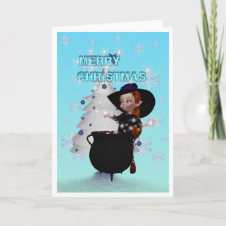 A Witchy Merry Christmas Holiday Card