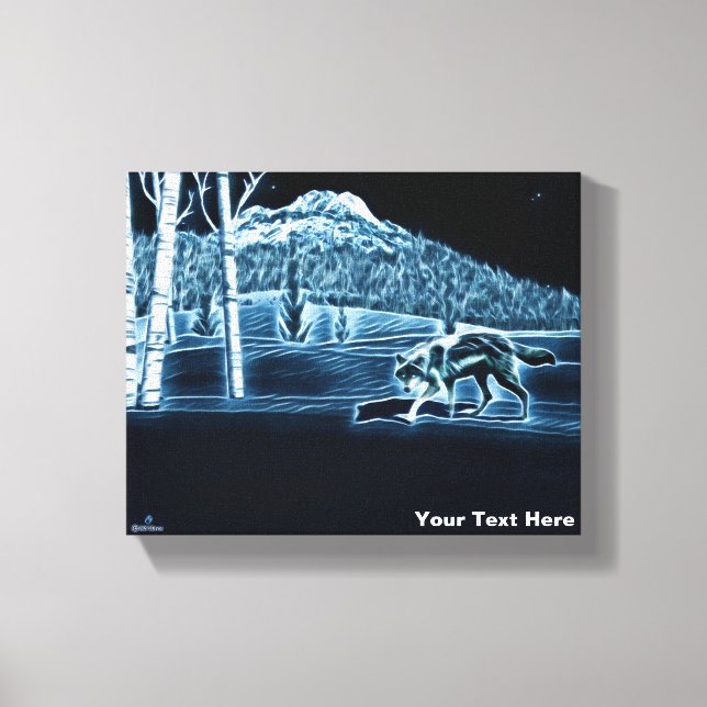 A Wolf On Snow Canvas Print (Front)