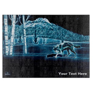 A Wolf On Snow Cutting Board