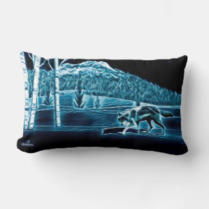 A Wolf On Snow Lumbar Pillow