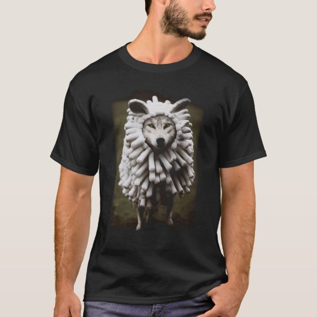 A Wolf Wearing A Sheep Costume Halloween T-Shirt (Front)