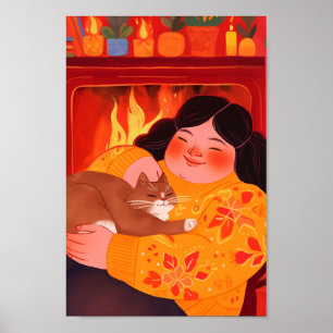 A Woman and her Cat Poster