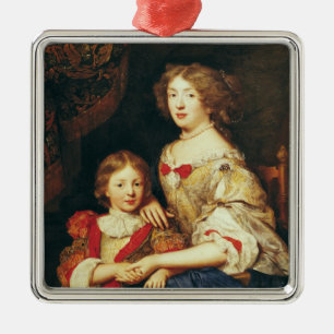 A Woman and her Son Metal Ornament
