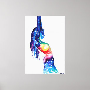 A woman and the universe inside her soul  canvas print