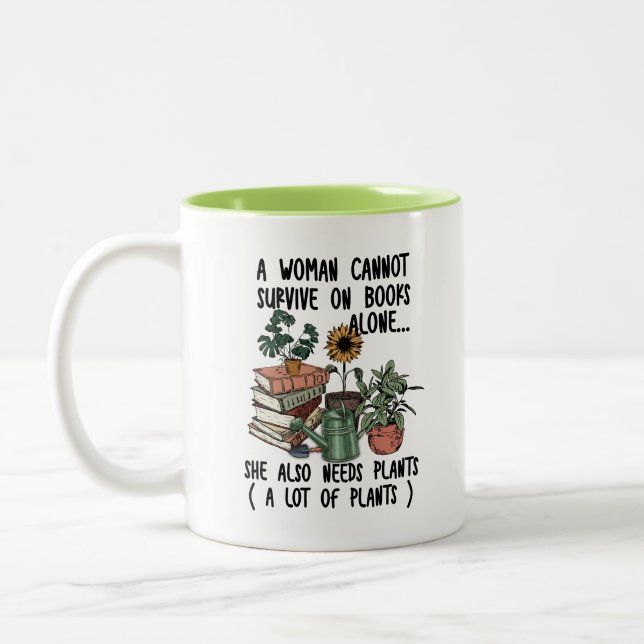 A Woman Cannot Survive Two-Tone Coffee Mug (Left)