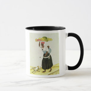 A Woman Carrying a Tray of Fruit on her Head Mug