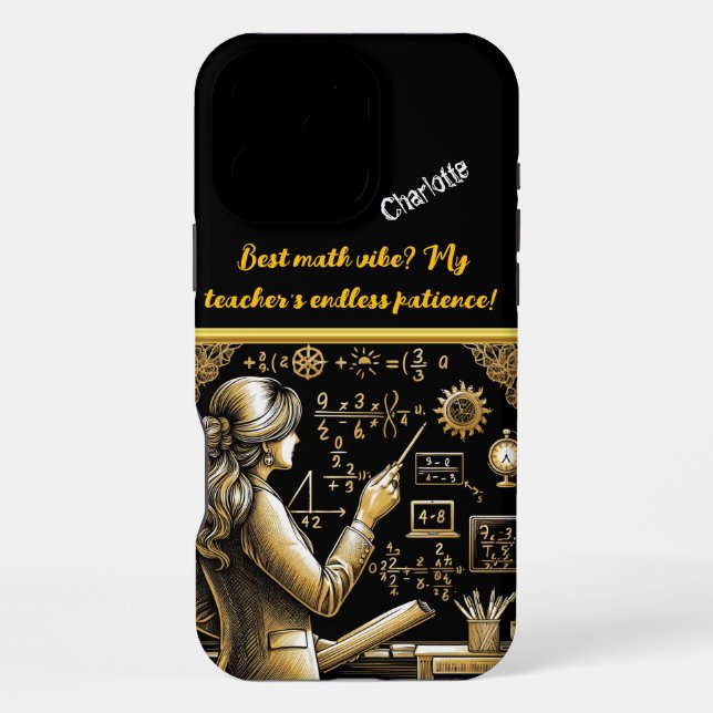 A Woman Explains Complex Equations in a Classroom iPhone Case (Back)