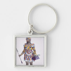 A Woman from Honduras, 1780 (coloured engraving) Keychain