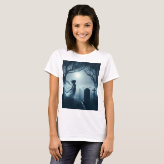 a woman ghost in a white dress stands in front of  T-Shirt