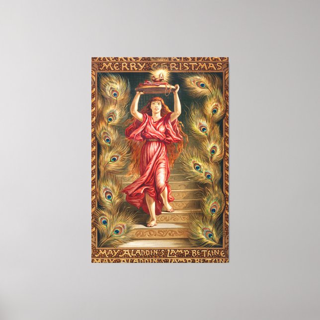 A Woman Holding Lamp Canvas Print (Front)