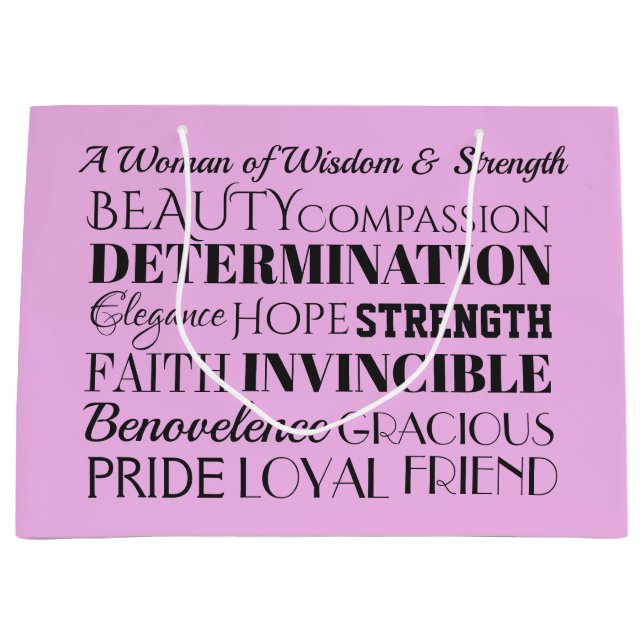 A Woman of Strength - See Back Large Gift Bag (Front)