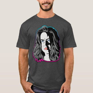 A woman out of a noir movie turquoise pink vintage T-Shirt