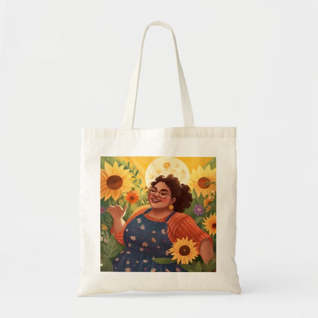 A Woman’s Strength and Joy in Moonlight Garden Tote Bag (Front)