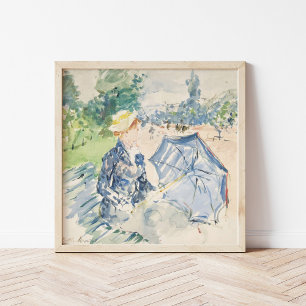 A Woman Seated at a Bench   Berthe Morisot Poster