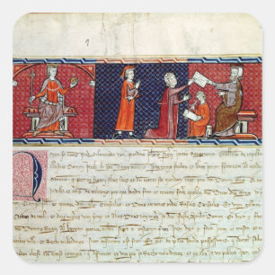 A Woman Taking an Oath before Square Sticker